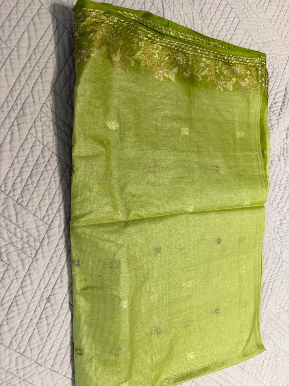 Light Green Embroidered Women’s Saari new silk
